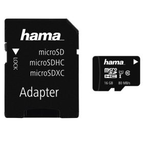   Hama 00124138 16GB SD micro (SDHC Class 10 UHS-I) memóriakártya adapterrel