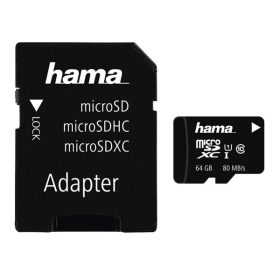   HAMA 64GB SD micro (SDXC Class 10 UHS-I)  memória kártya adapterrel