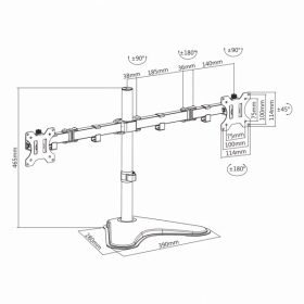   Sbox LCD-F024 13"-32" VESA 100x100 dönthető, forgatható asztali monitor tartó konzol
