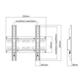   Sbox PLB-2522F 23"-42" VESA 200x200 fix fali konzol