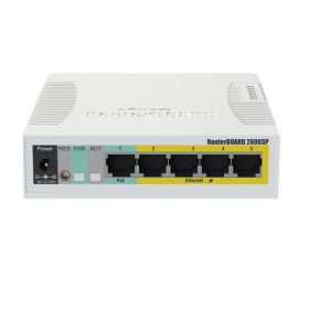   MikroTik RB260GSP/CSS106-1G-4P-1S 5port GbE 1xGbE SFP PoE switch