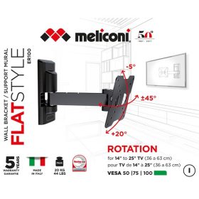   Meliconi FlatStyle FR100 dönthető, forgatható karos VESA 100 TV fali konzol