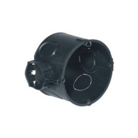   Kaiser 1055-41 1-es kerek 60mm műanyag fekete süllyesztett szerelvénydoboz