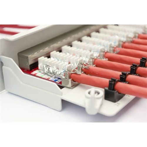 DIGITUS 19" 1U 24port Cat.6A kompakt szürke árnyékolt Patch Panel