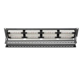   DIGITUS 19" 2U 48port Cat.6 kompakt fekete árnyékolatlan Patch Panel