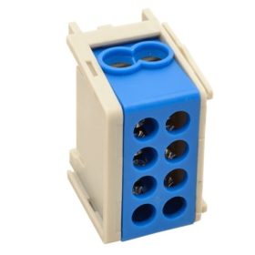   Tracon FLE-25K sínre szerelhető/ kék/ 2×25mm2 / 2×25mm2/ 400VAC/ 101A főáramköri leágazó kapocs