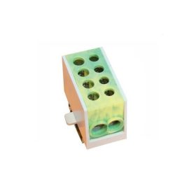   Tracon FLE-25ZS sínre szerelhető/ zöld/sárga/ 2×25mm2 / 2×25mm2/ 400VAC/ 101A főáramköri leágazó kapocs