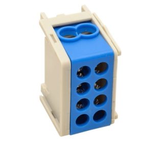   Tracon FLE-35/25K sínre szerelhető/ kék/ 1×35+1×25mm2/1×35+1×25mm2/ 400VAC/ 125A főáramköri leágazó kapocs