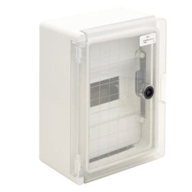   Tracon TME282113M 1×8mod/ H×W×D=280×210×130mm/ IP65/ IK10/ 1000V AC/DC maszkos műanyag elosztószekrény