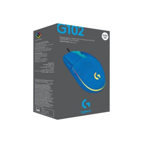 Logitech G102 Lightsync kék gamer egér