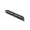Lanberg PPU6-9012-B 10" 1U 12port Cat.6 UTP árnyékolatlan fekete patch panel