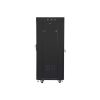 Lanberg FF01-6627-12BL 19" 27U SZÉL:600mm MÉLY:600mm MAG:1431mm lapraszerelt LCD üvegajtós fekete rack szekrény