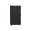 Lanberg FF01-6827-12BL 19" 27U SZÉL:600mm MÉLY:800mm MAG:1431mm lapraszerelt LCD üvegajtós fekete rack szekrény