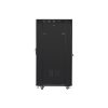 Lanberg FF01-6827-12BL 19" 27U SZÉL:600mm MÉLY:800mm MAG:1431mm lapraszerelt LCD üvegajtós fekete rack szekrény