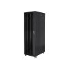 Lanberg FF01-8042-12B 19" 42U SZÉL:800mm MÉLY:1000mm MAG:2047mm lapraszerelt üvegajtós fekete rack szekrény