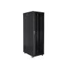 Lanberg FF01-8042-12B 19" 42U SZÉL:800mm MÉLY:1000mm MAG:2047mm lapraszerelt üvegajtós fekete rack szekrény
