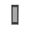 Lanberg FF01-8042-23BL 19" 42U SZÉL:800mm MÉLY:1000mm MAG:2097mm lapraszerelt LCD hálós fémajtós fekete rack szekrény