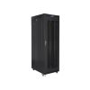 Lanberg FF01-8042-23BL 19" 42U SZÉL:800mm MÉLY:1000mm MAG:2097mm lapraszerelt LCD hálós fémajtós fekete rack szekrény