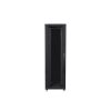 Lanberg FF01-8242-12B 19" 42U SZÉL:800mm MÉLY:1200mm MAG:2047mm lapraszerelt üvegajtós fekete rack szekrény
