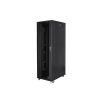 Lanberg FF01-8242-12B 19" 42U SZÉL:800mm MÉLY:1200mm MAG:2047mm lapraszerelt üvegajtós fekete rack szekrény