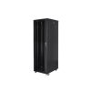 Lanberg FF01-8842-12B 19" 42U SZÉL:800mm MÉLY:800mm MAG:2047mm lapraszerelt üvegajtós fekete rack szekrény
