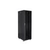 Lanberg FF01-8842-12B 19" 42U SZÉL:800mm MÉLY:800mm MAG:2047mm lapraszerelt üvegajtós fekete rack szekrény