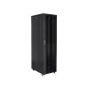 Lanberg FF01-8047-12B 19" 47U SZÉL:800mm MÉLY:1000mm MAG:2270mm lapraszerelt üvegajtós fekete rack szekrény