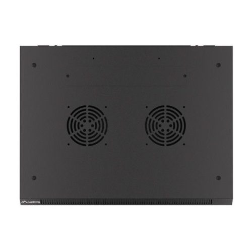 Lanberg WF01-6409-00B 19" 9U SZÉL:600mm MÉLY:450mm MAG:512mm lapraszerelt fémajtós fekete fali rack szekrény
