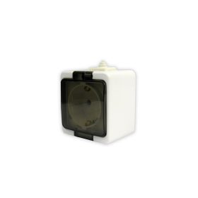   Anco 321343 Junior átlátszó csapófedeles IP44 fehér földelt dugaszolóaljzat