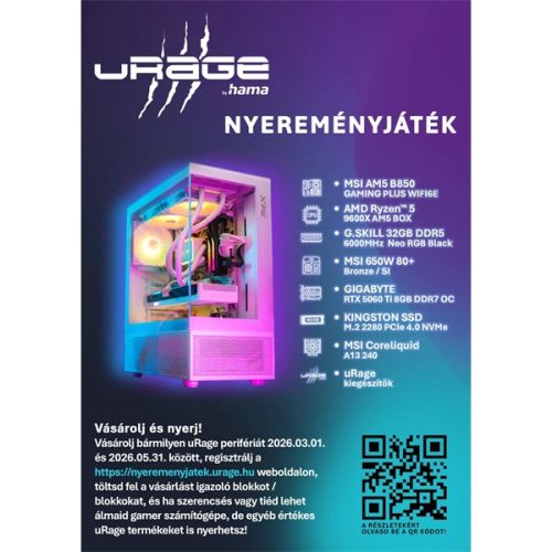 URAGE by Hama 217837 "URAGE REAPER 250" fehér optikai gamer egér