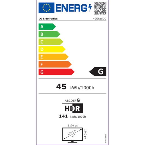 LG 49" 49GR85DC 5120x1440 VA 240Hz HDMI/DP/USB ívelt gamer monitor