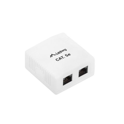 Lanberg OU5-0002-W Cat.5e UTP 2xRJ45 dupla árnyékolatlan fali aljzat