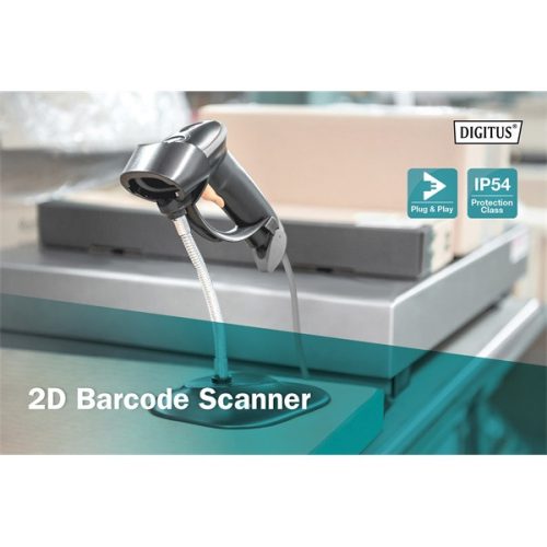 DIGITUS DA-81002 RJ45/USB 1D/2D kézi vonalkódolvasó USB kit állvánnyal
