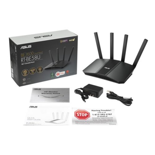 ASUS RT-BE58U 688+2882Mbps fekete vezeték nélküli router