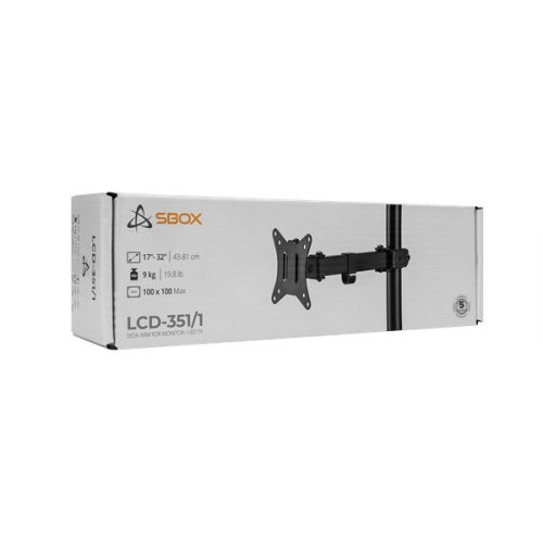 Sbox LCD-351/1-2 17"-32" dönthető, forgatható asztali monitor tartó konzol