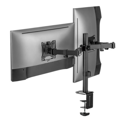 Sbox LCD-352/2-2 17"-32" dönthető, forgatható asztali dual monitor tartó konzol