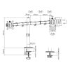 Sbox LCD-352/2-2 17"-32" dönthető, forgatható asztali dual monitor tartó konzol