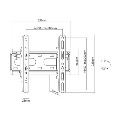 Sbox PLB-2522T-2 23"-43" dönthető fali konzol