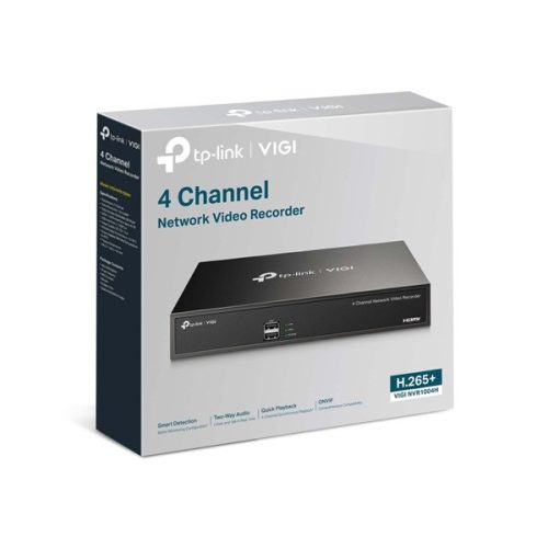 TP-Link VIGI NVR1004H /4 csatorna/H265+/80Mbps rögzítés/1x SATA/hálózati rögzítő (NVR)