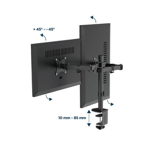 Gembird MA-D2-03 17"-32" kétkaros asztali monitor tartó konzol