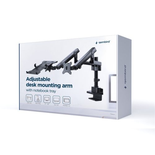 Gembird MA-DA3-02 Full-motion asztali monitor/notebook tartó konzol