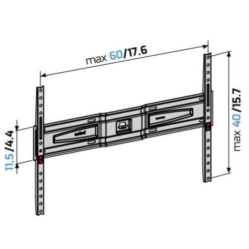 Meliconi Flatstyle FS600 DW 50"-86" fix fali TV konzol
