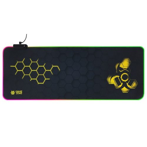 Tracer TRAPAD47546 HEXY1 GameZone 800x300mm RGB világítás texturált szövet fekete billentyűzet és egérpad