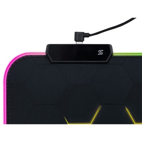 Tracer TRAPAD47546 HEXY1 GameZone 800x300mm RGB világítás texturált szövet fekete billentyűzet és egérpad