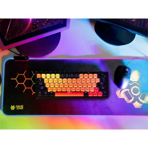 Tracer TRAPAD47546 HEXY1 GameZone 800x300mm RGB világítás texturált szövet fekete billentyűzet és egérpad