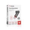Verbatim 32040 128GB USB 3.2 Gen 1 A/USB-C Dual QuickStick Flash Drive