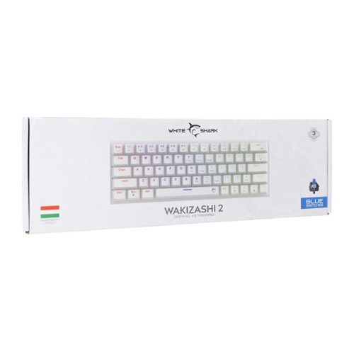 White Shark GK-002223V2-W/BL-HU Wakizashi 2 HUN fehér (blue switch) gamer billentyűzet