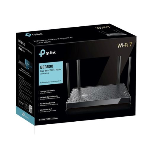 TP-Link Archer BE230 BE3600 fekete kétsávos Wi-Fi 7 router