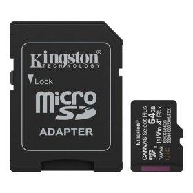   Kingston 64 SD micro Canvas Select Plus (SDXC Class 10 UHS-I U3) memória kártya adapterrel