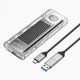 Orico Külső M.2 ház - TCM2-G20-BK (USB-A -> M.2 NVMe(M-key; B&M Key), Max.: 8TB, 20 Gbps, fekete)